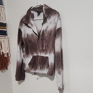 Liberty Brown and White Tie-Dye Hoodie